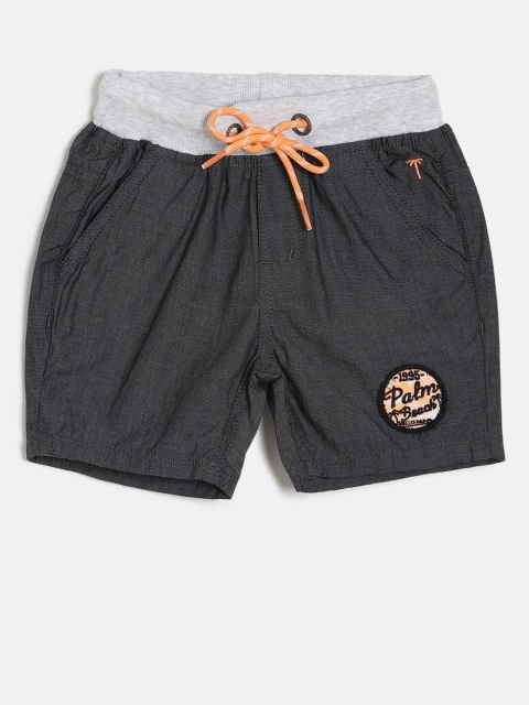 

Palm Tree Boys Grey Solid Regular Fit Shorts