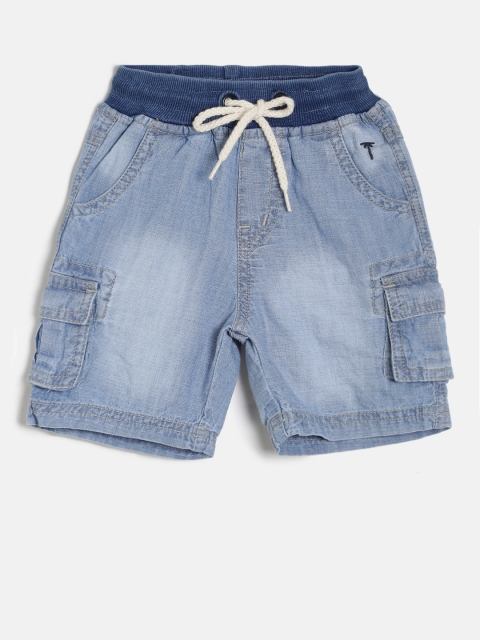 

Palm Tree Boys Blue Washed Regular Fit Denim Shorts