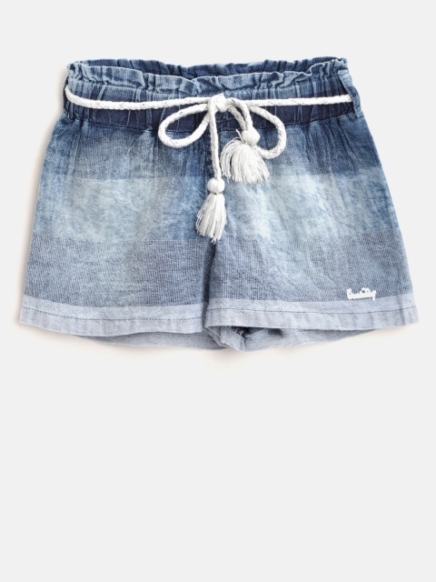 

Gini and Jony Girls Blue Washed Regular Fit Chambray Shorts
