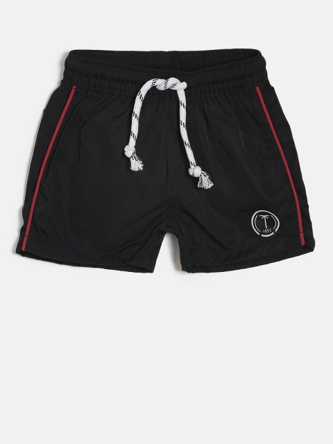 

Palm Tree Boys Black Solid Regular Fit Sports Shorts