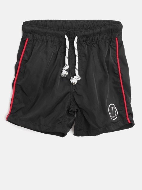 

Palm Tree Boys Black Solid Regular Shorts