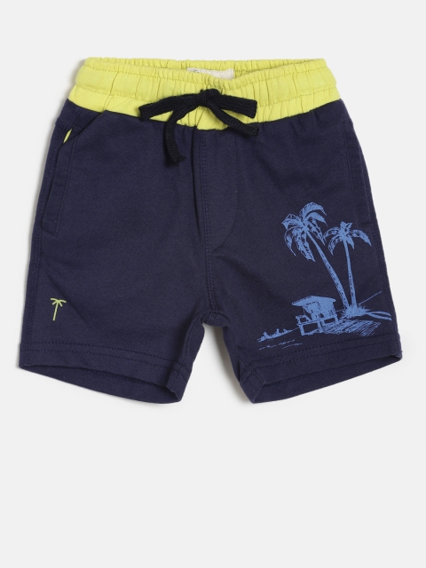 

Palm Tree Boys Navy Blue Printed Regular Fit Shorts