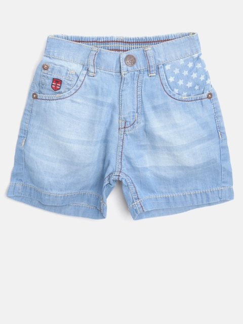 

Palm Tree Boys Blue Washed Regular Fit Chambray Shorts