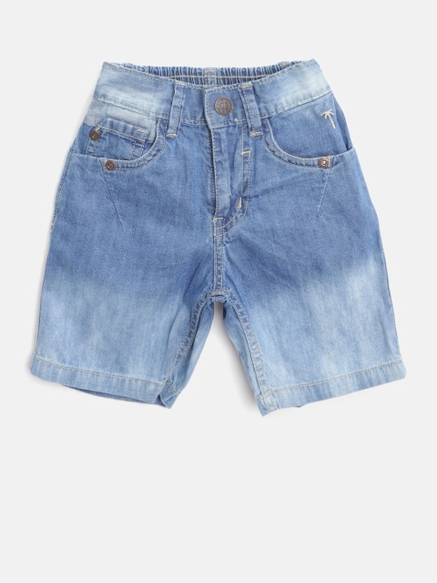 

Palm Tree Boys Blue Washed Regular Fit Denim Shorts