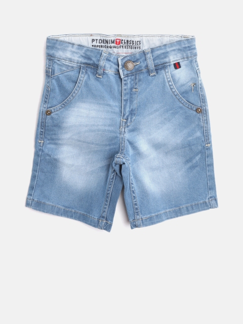 

Palm Tree Boys Blue Washed Regular Fit Denim Shorts