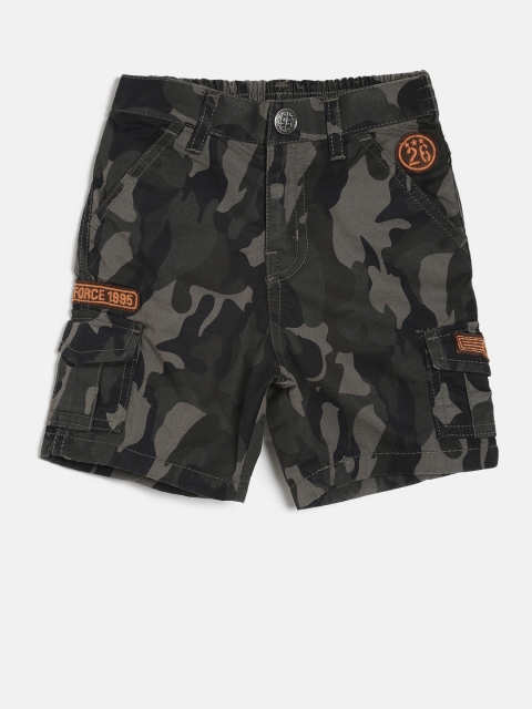 

Palm Tree Boys Green Printed Regular Fit Cargo Shorts