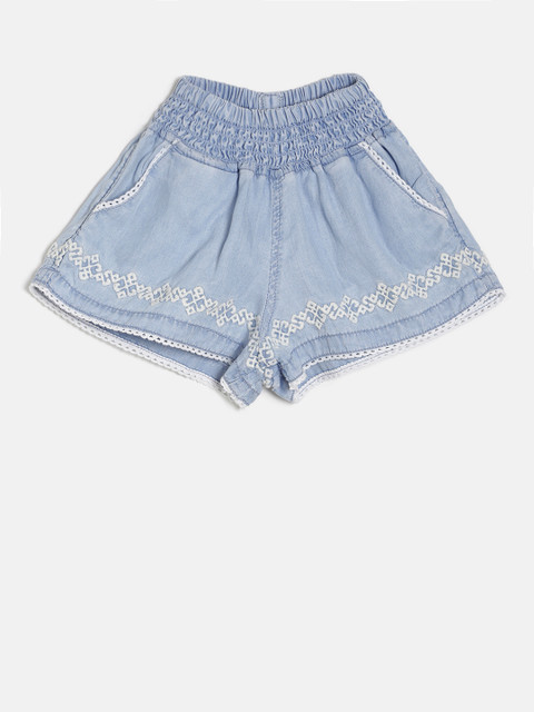 

Gini and Jony Girls Blue Washed Regular Fit Denim Shorts