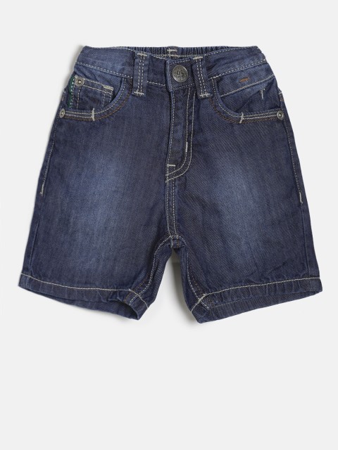 

Palm Tree Boys Blue Solid Regular Fit Denim Shorts