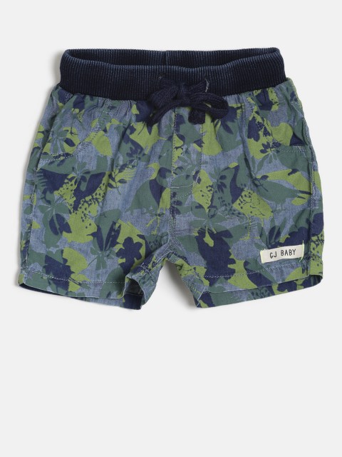 

Gini and Jony Boys Blue Printed Regular Fit Regular Shorts