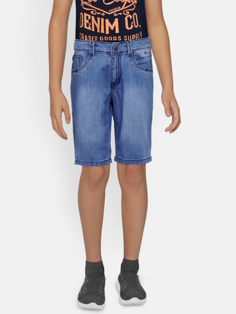 

Palm Tree Boys Blue Washed Regular Fit Denim Shorts