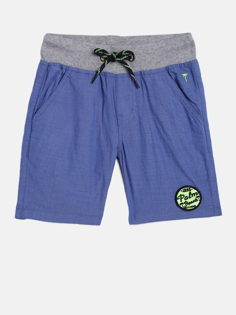 

Palm Tree Boys Blue Solid Regular Shorts