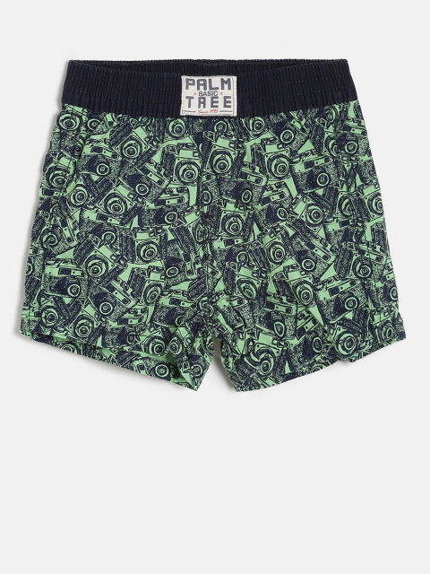 

Palm Tree Boys Green Printed Regular Fit Regular Shorts