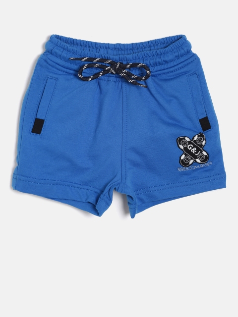 

Gini and Jony Boys Blue Solid Regular Fit Shorts