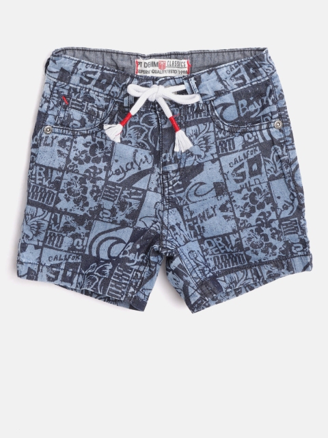 

Palm Tree Boys Blue Printed Regular Fit Shorts