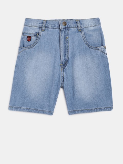 

Palm Tree Boys Blue Washed Regular Fit Denim Shorts