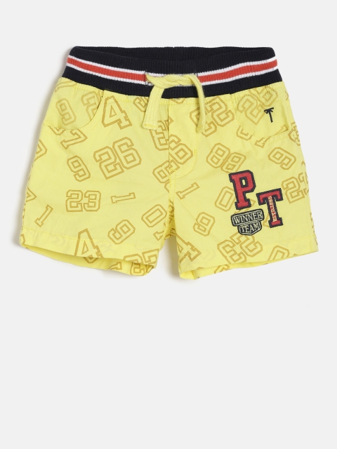 

Palm Tree Boys Yellow Printed Regular Fit Shorts