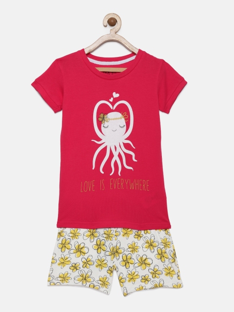 

Palm Tree Girls Red & White Printed Clothing Set