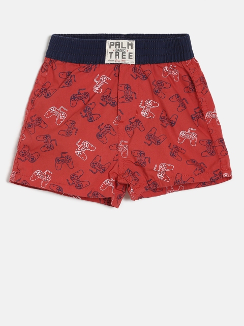 

Palm Tree Boys Red Printed Regular Shorts