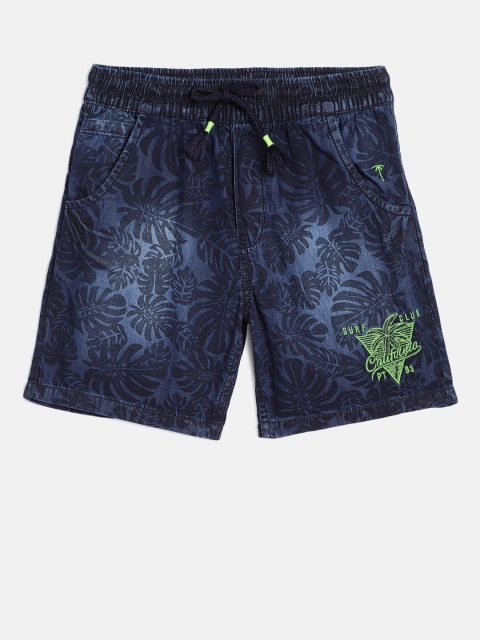 

Palm Tree Boys Blue Printed Regular Fit Shorts