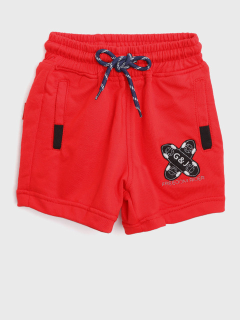 

Gini and Jony Boys Red Solid Regular Shorts