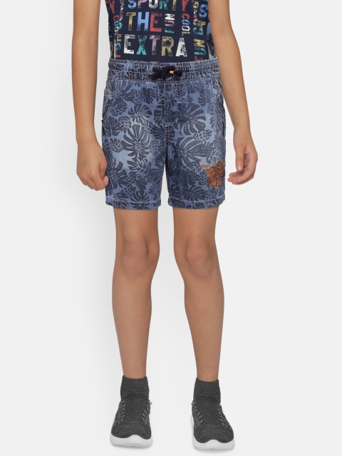 

Palm Tree Boys Blue Printed Regular Fit Denim Shorts