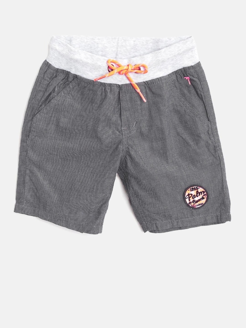 

Palm Tree Boys Charcoal Grey Solid Regular Shorts