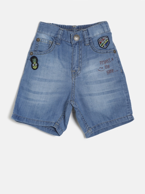 

Palm Tree Boys Blue Washed Regular Fit Denim Shorts