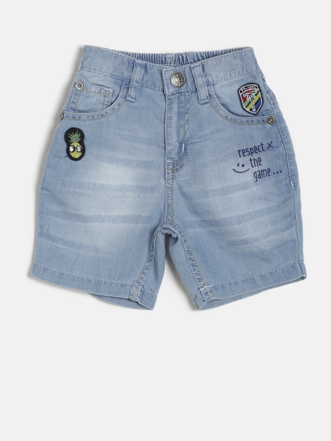 

Palm Tree Boys Blue Washed Regular Fit Denim Shorts