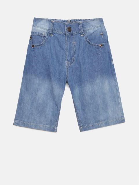 

Palm Tree Boys Blue Washed Regular Fit Denim Shorts