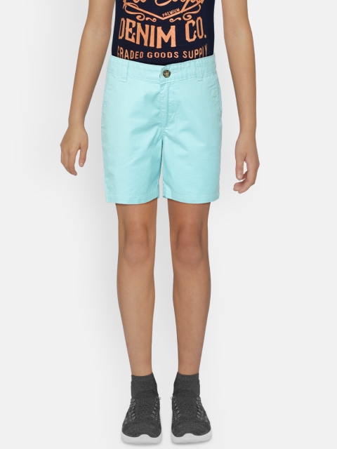 

Palm Tree Boys Blue Solid Regular Fit Chino Shorts