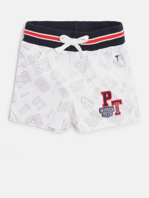 

Palm Tree Boys White & Beige Printed Regular Shorts