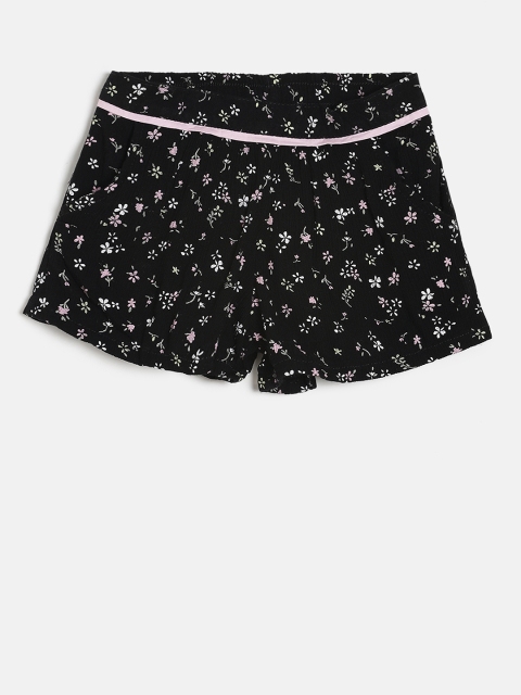 

Palm Tree Girls Black Printed Regular Fit Regular Shorts