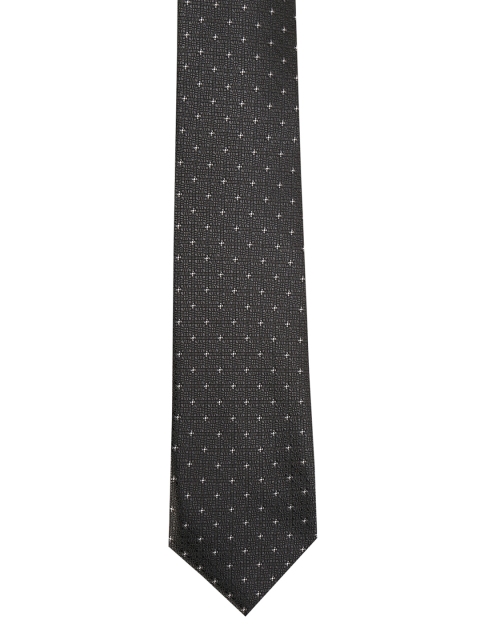 

Peter England Black & Off-White Woven Design Broad Tie