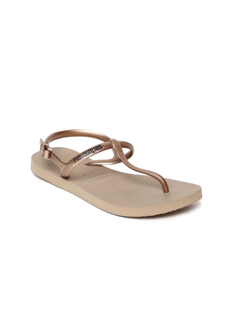 

Havaianas Women Freedom Rose Gold Solid T-Strap Flats