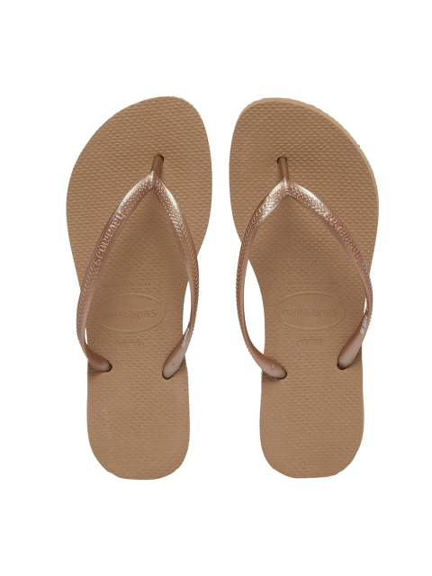 

Havaianas Women Slim Rose Gold Printed Thong Flip-Flops, Nude