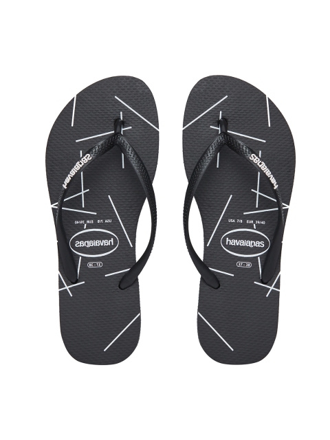 

Havaianas Women Slim Stripes Black Solid Thong Flip-Flops