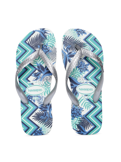 

Havaianas Women Top Spring Blue Printed Thong Flip-Flops, White