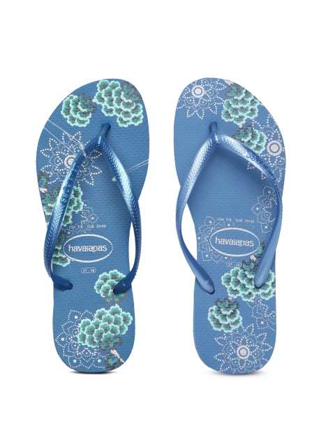 

Havaianas Women Slim Organic Blue Solid Thong Flip-Flops