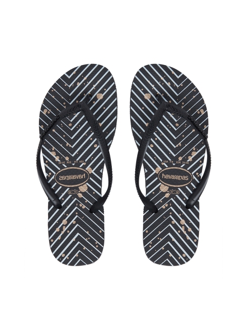 

Havaianas Women Sl Metallic Black Printed Thong Flip-Flops
