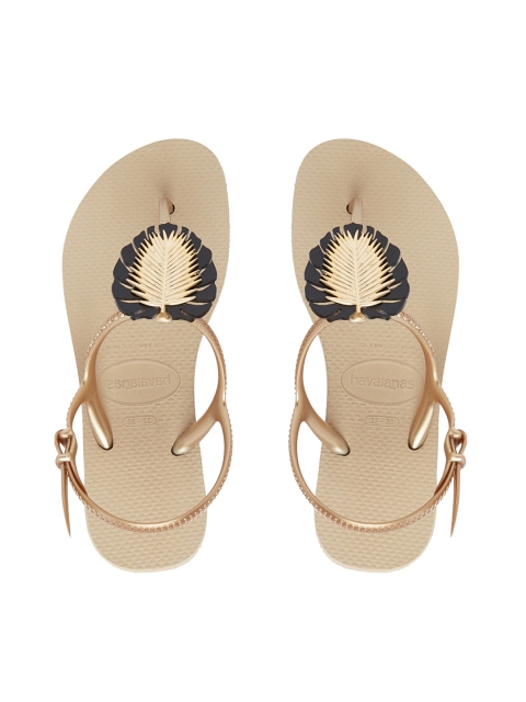 

Havaianas Women Freedom Beige Embellished T-Strap Flats
