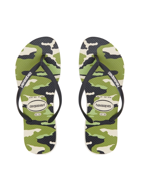 

Havaianas Women Slim CAMU Green Printed Thong Flip-Flops, Khaki