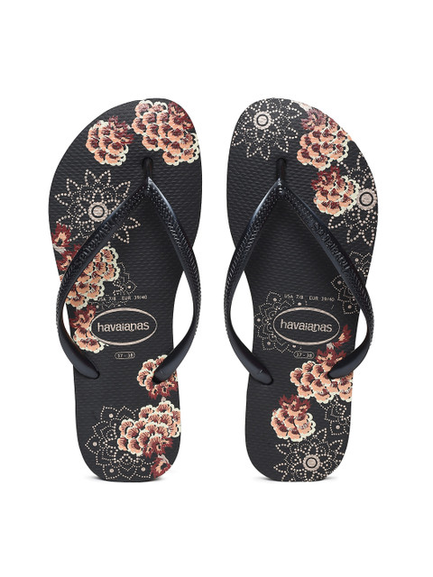 

Havaianas Women Slim organic Black Solid Thong Flip-Flops