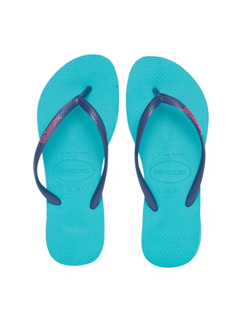 

Havaianas Women Sl LOGO Pop-up Blue Solid Thong Flip-Flops