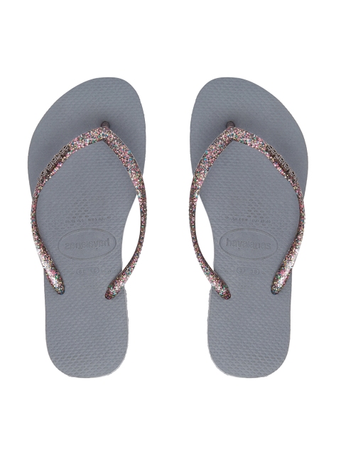 

Havaianas Women Slim LOGO Met Grey Solid Thong Flip-Flops