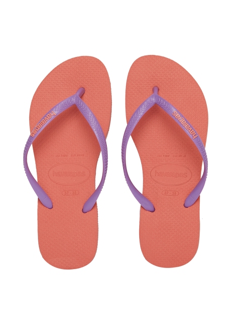 

Havaianas Women Sl LOGO Pop-up Orange Solid Thong Flip-Flops, Purple
