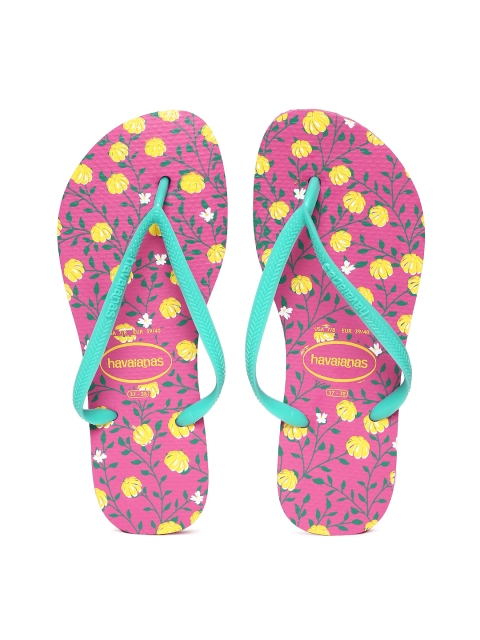 

Havaianas Women Slim Romance Blue Printed Thong Flip-Flops