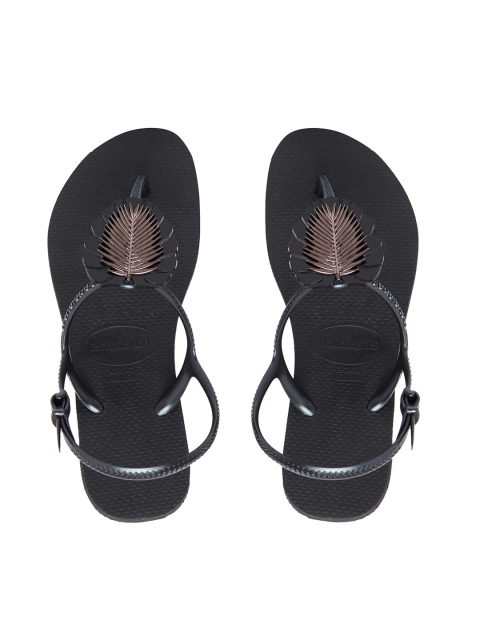 

Havaianas Women Freedom Black Solid T-Strap Flats
