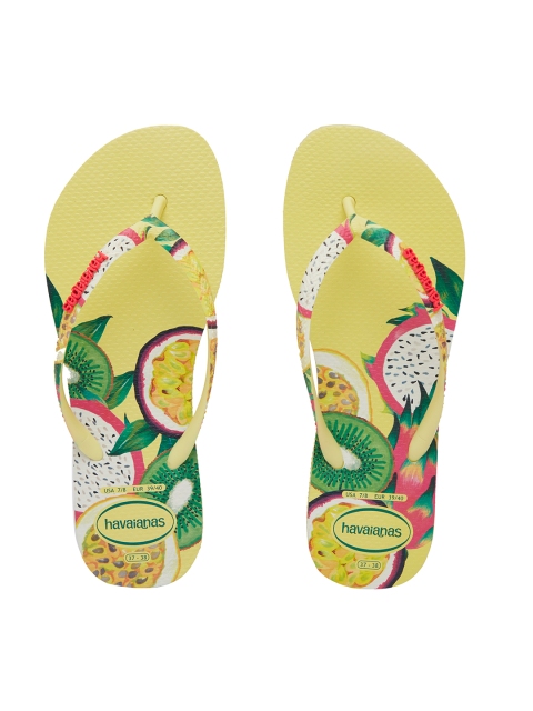 

Havaianas Women Slim Sensation Yellow Printed Thong Flip-Flops, Multi