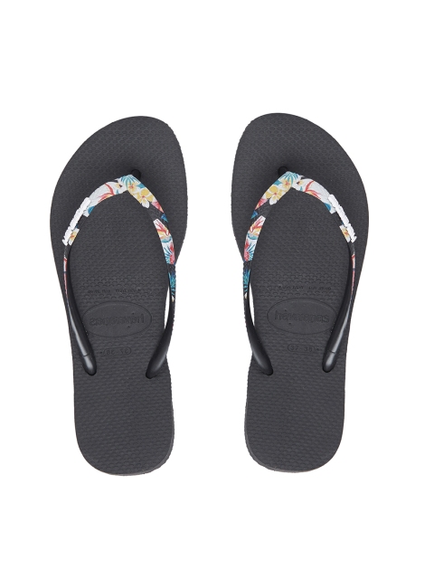 

Havaianas Women Slim Strapped Black Printed Thong Flip-Flops, Multi