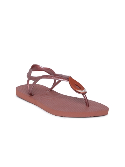

Havaianas Women Luna Sp. Bronze-Toned Solid Open Toe Flats